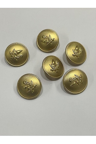 Trençkot Ceket Düğmesi / Gold/ 6 Lı Set /2,3 Cm
