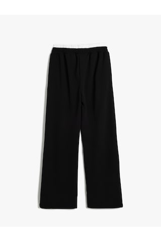 Koton Basic Bol Paça Pantolon Cepli Çift Bel Detaylı Siyah 5wkg40234ak Siyah