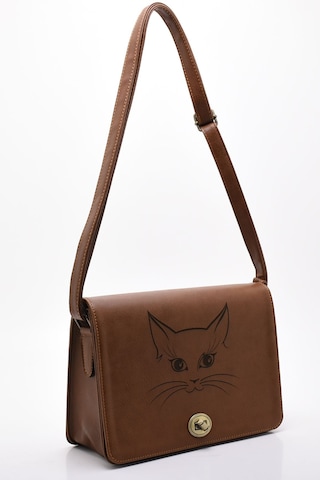 Jasmin Taba Mandala Kedi Desenli Kadın Postacı Omuz Çantası Taba-kedi Jasmin Taba Mandala Kedi Desenli Kadın Postacı Omuz Çantası Taba-kedi