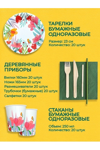 Albeta Parti İçin Tek Kullanımlık Tabak Takımı 20 Kişilik 254304397 100 adet