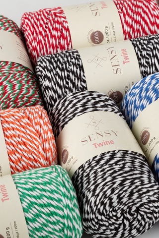 Sensy Premium 200 Metre 200 G Siyah Beyaz Paket Ip Hediye Paketleme Ipi Marteniçka Ipi Twine Baker