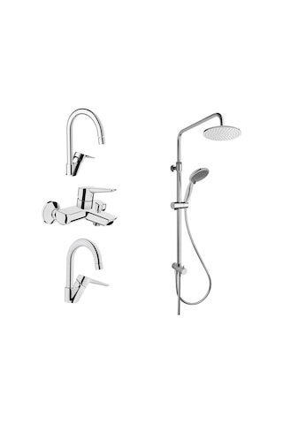 Artema Solid S Batarya Seti + System Rain Tepe Ls25 Duş Seti Krom
