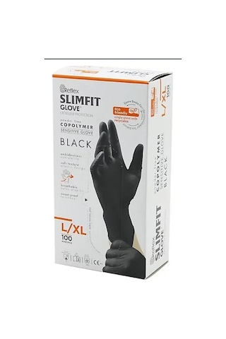 Reflex Slimfit Glove Eldiven Large Siyah 100'lü 1 Paket