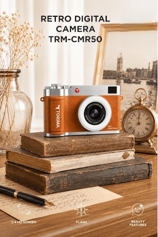 Torima CMR50 Mini Dijital Retro Kamera 48 MP Selfie Video Vlog Kamerası