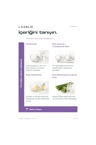 L'carlıe Intimblanc Hassas Bölge Ton Görünümü Bakım Kremi 100 Ml