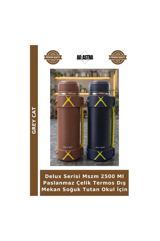 Delux Serisi Mszm 2500 Ml Paslanmaz Çelik Termos Dış Mekan Soğuk Tutan Okul İçin Çok Renkli