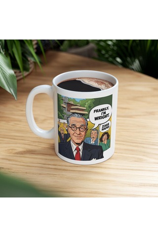 Mimarlık Mizah Kupa Bardak Frank Lloyd Wright Zaha Hadid Tasarım Mimar Hediye Porselen Kahve Kupası Beyaz