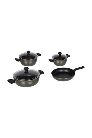 Taç Pierre Cardin 1500023294 7 Parça Diamond Cook Graniks Tencere Seti, Gri Diğer