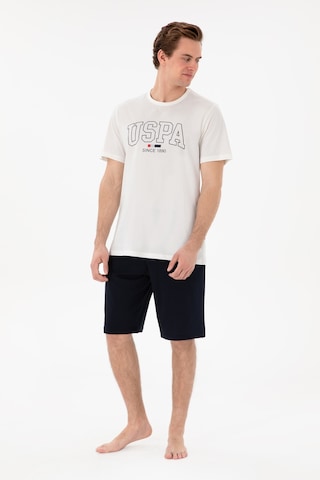 U.S. Polo Assn. Erkek Bisiklet Yaka Beyaz Pijama Takımı 50309291-VR013