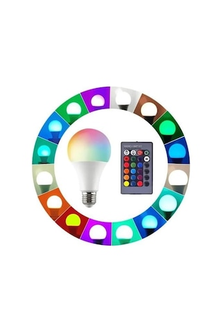 Kumandalı, 20 Farklı Işık Renkli, Çakar Mod Özellikli Akıllı Led Ampul, Çok Kaliteli Rgb E-27 Ampul