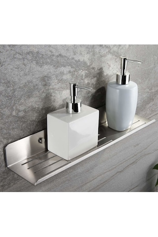 Gkd Paslanmaz Çelik 2 Adet 24 Cm Banyo Duş Rafı Düzenleyici -vidalı Montaj- Gri