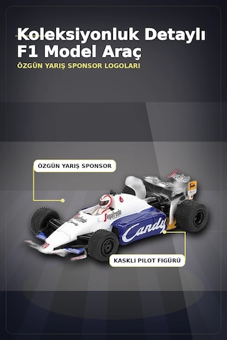 Diecast 1/64 Formula 1 Aracı Toleman Tg184 Johnny Cecotto Monako 1984 Yarış Modeli Tekli Bx-313384