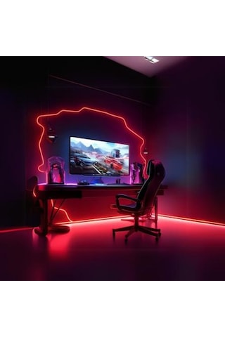 Sese Ve Müziğe Duyarlı Neon Led Rgb Esnek 5 Metre Kumandalı