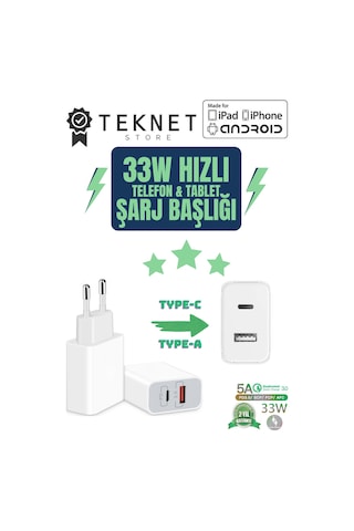 Samsung Galaxy Uyumlu S23 S24 S25 Plus / S23 S24 S25 Ultra Hızlı Şarj Aleti 33w Type-c Başlık Adaptör
