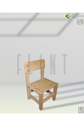 Ahşap El Yapımı Tahta Çocuk Çalışma Sandalyesi Çocuk Taburesi Ahşap