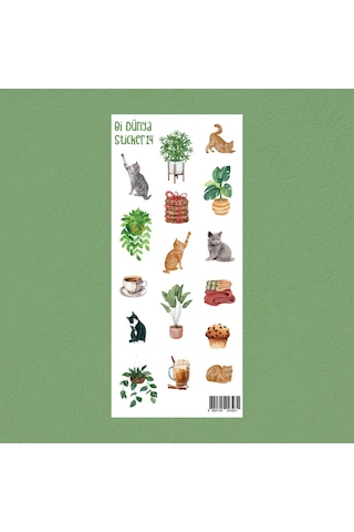M24 - Kedili Hayat Sticker Seti Çok Renkli