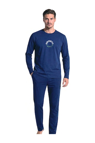Pierre Cardin 6155 Erkek Uzun Kollu Bisiklet Yaka Pijama Takımı -indigo İndigo
