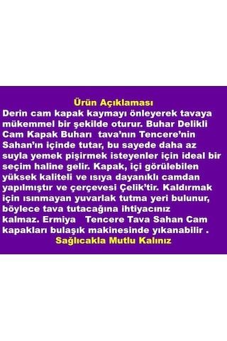 Tencere Tava Sahan İçin Cam Kapak 28 Cm