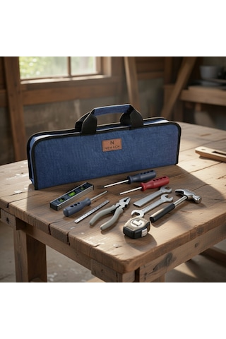 Portatif Tamir Alet Takım & Avadanlık Çantası 11 Cepli Pratik Tool Bag Organizer Mavi