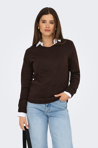 Only Onlrica Regular Fit Bisiklet Yaka Kazak Kadın Kazak 15204279 Koyu Kahve