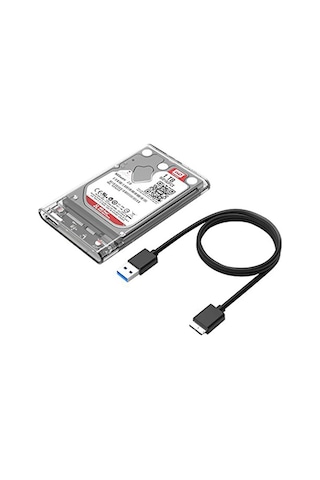 Transparan 2.5 İnç Sata Usb 3.0 Harddisk Kutusu Notebook Ssd İçin