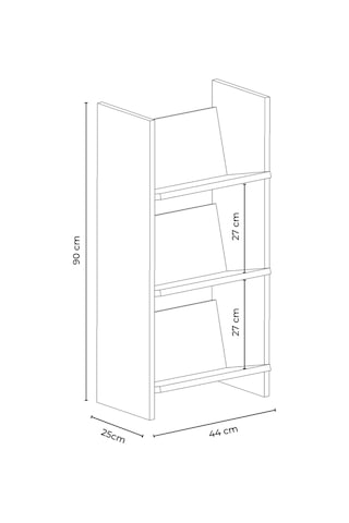 Derga 3 Raflı Kitaplık Beyaz - Meşe