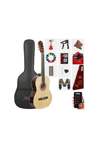 Midex Mgx-200nt-eq Ekolayzerli Profesyonel Elektro Klasik Gitar Seti Natural 4/4 Üst Segment