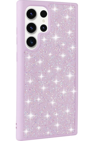 Zore Galaxy S23 Ultra Uyumlu Parlak Taşlı Tasarım Pırlanta Msra Kılıf-lila Lila