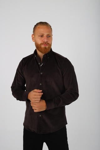 Brango 13345 Erkek Spor Gömlek Kahve