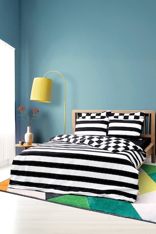 Cozy Home Mono Çift Kişilik Lastikli Çarşaflı Nevresim Takımı Code Siyah Siyah