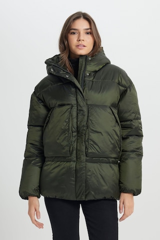 Wrangler Loose Fit Rahat Kesim Kapüşonlu Haki Şişme Mont W242638801 Haki
