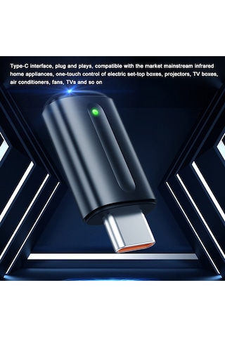 Yaozixa Type-c Entegre Ev Aletleri Kumandasý - Kýsa Kablosuz, 8-12m Ýletiþim Mesafesi, Mor, Tüm Ýnfrared Cihazlarý Kontrol Et