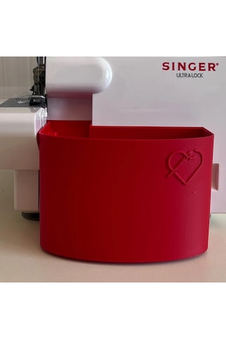 Singer Overlok Makinası Çöp Kutusu Xl Kırmızı
