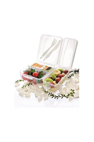 Yoğurt Saklama Kabı Takeaway Ergonomik Asorti Çatal Bıçaklı Pratik 12 Izgara