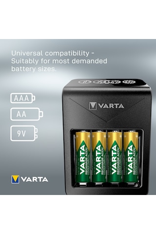 Varta Lcd Plug+ Şarj Cihazı+4x2100 Aa+4x800 Aaa Şarjlı Pil+çanta