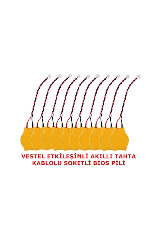 Vestel Uyumlu Faz 2 Akıllı Tahta Cr2032 Kablolu Soketli Bios Pili 10 Ad.