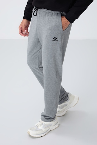 Tommy Life Gri Melanj Bağcıklı Cepli Standart Kalıp Klasik Paça Erkek Eşofman Alt - 84682 GB MELANJ