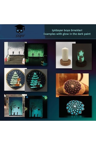 Natural Turkuaz Karanlıkta Parlayan Hayalet Boya Glow İn The Dark Akrilik Boya Rich 0000 Naturel