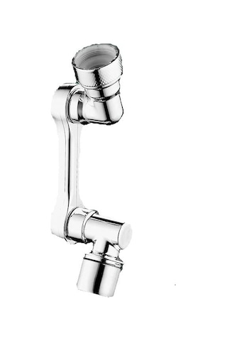 Uzatma Musluğu Su Tasarrufu Musluk 1080 Döner Musluk Başlığı Gümüş