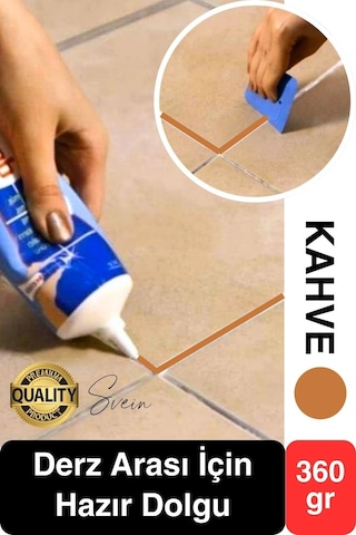 Premium Fayans Arası Kahve Hazır Derz Dolgu Gaga Uç Tüp Mermer Mutfak Banyo Zemin Duvar Onarıcı