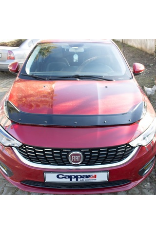 Eurocap Fiat Egea Ön Kaput Koruma Rüzgarlığı 3 Mm Akrilik Abs Parlak Siyah Deflektör 2015-