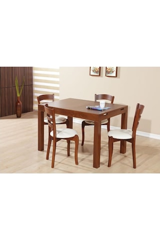 Bengimobilya Masa-Sandalye Lükens Aslan Ayak Model Parlek Ceviz Açılır Masa M