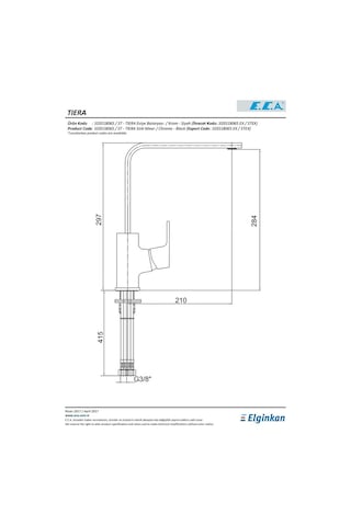 Eca Tiera Bi-Color Mutfak Eviye Bataryası Krom Siyah 103518123