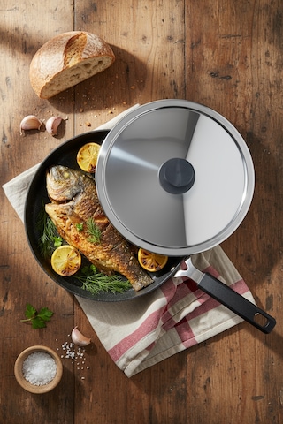 Bernardo Wave 32cm Granit Balık Tavası Siyah