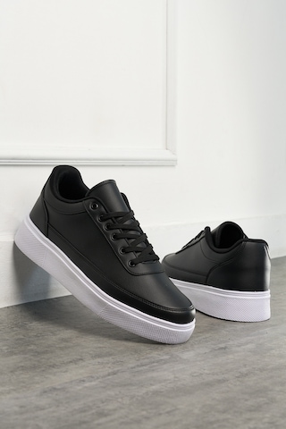 Siyah Beyaz Günlük Erkek Sneaker Ayakkabı -182 Siyah - Beyaz