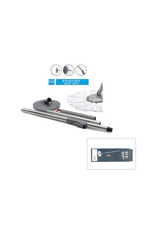 Ece Life Ec-109 Mikrofiber Yedek Seti 3in1 360 Döner Metal Sap 100cm + M.fiber Pamuk Mop 125gr - 12'li Paket Diğer