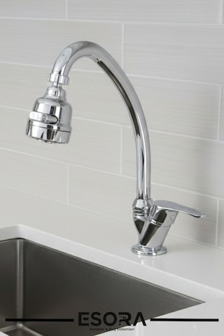 Krom Mermerden Tek Su Girişli 3 Fonksiyonlu Musluk Başlığı Lavabo Bataryası