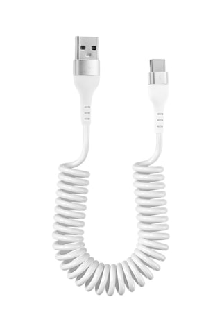 Type-c Spiral Tasarım Usb Şarj Ve Data Kablosu 1m Beyaz - Al3999