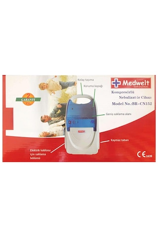 Medwelt Kompresörlü Nebülizatör Kompreser Nebulizer - Br-cn152