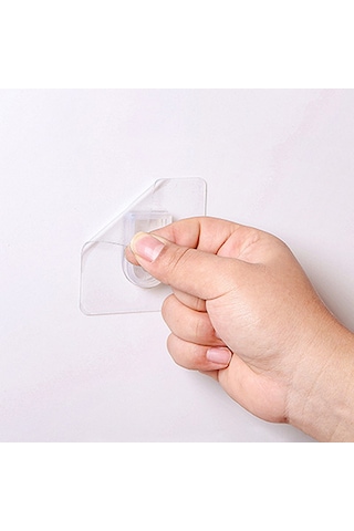 Kosona Duvar Montajlı, Çivi Olmadan Yapıştırıcı, Transparent Plasti K, 7x7cm, 1 Adet, Değiştirme Seti, Zarf Tutucu, Perde Teli Bağlayıcı